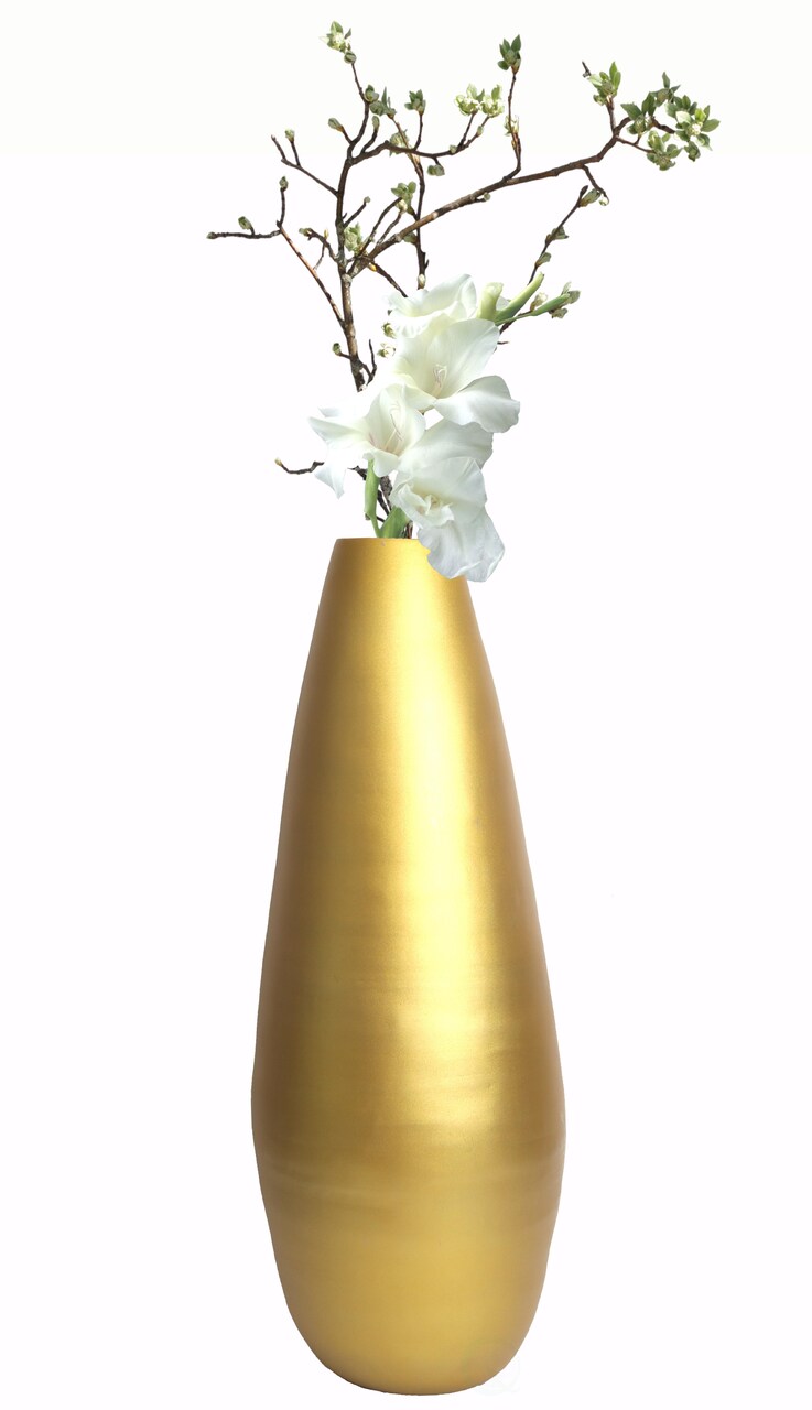 31.5" Spun Bamboo Tall Floor Vase - Sleek Metallic Finish, Elegant Home Decoration, Modern Accent Piece, Living Room Decor, Handcrafted Bamboo Art, Contemporary Interior Design, Unique Tall Vase